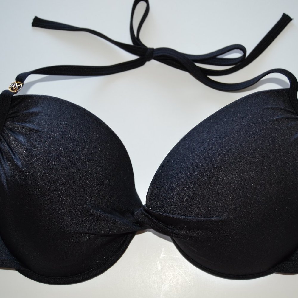 Victoria's Secret 34DD black twist bikini TOP ONLY EUC